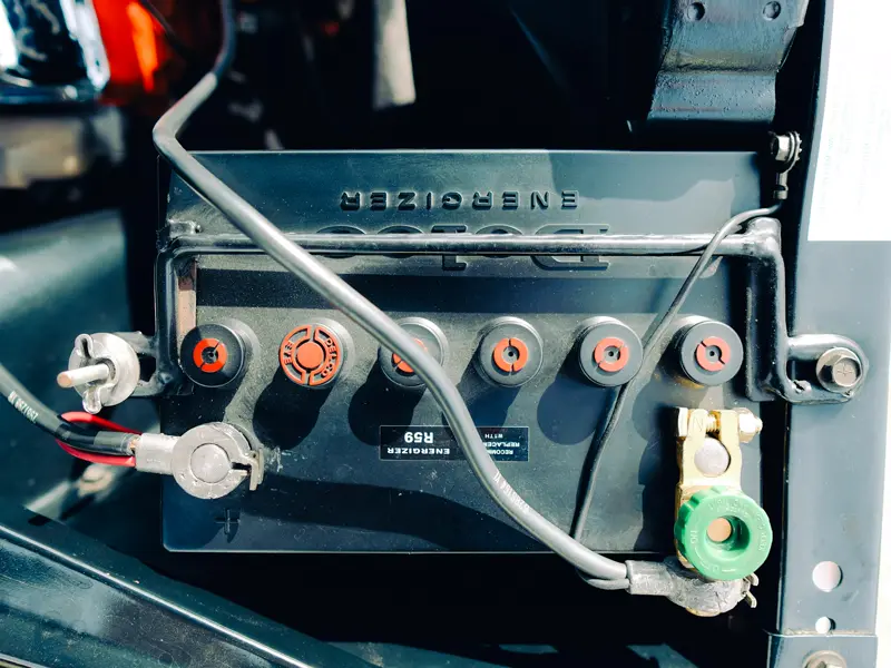Battery terminals and connectors being cleaned, Barns Industrial Battery Services Brentwood