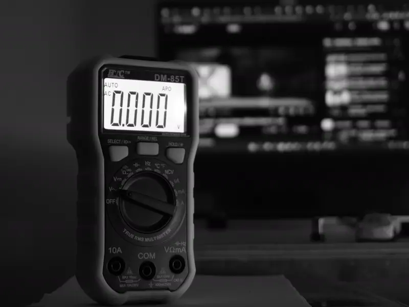 Digital meter used for battery level checks and servicing, Barns Industrial Battery Services